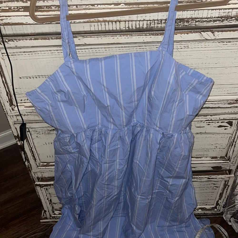 NWOT a new day blue and white striped dress with stretch back so cute size xxl - Picture 1 of 7